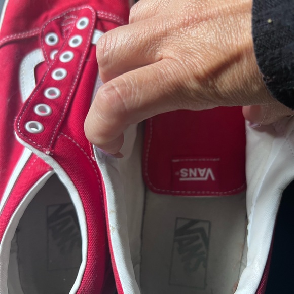 Vans Bold Red and White Sneakers - Picture 4 of 7